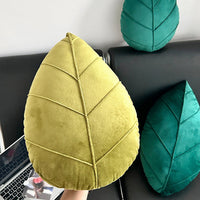 HKM-958099 Natural Green Plant Leaves Pillow for Home Decor - Modern Simple Design, Available in Two Sizes