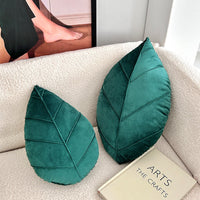 HKM-958099 Natural Green Plant Leaves Pillow for Home Decor - Modern Simple Design, Available in Two Sizes