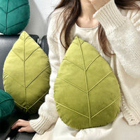 HKM-958099 Natural Green Plant Leaves Pillow for Home Decor - Modern Simple Design, Available in Two Sizes
