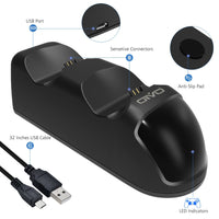 HKM-958163 Dual Wireless Charger for PS4 Controllers with LED Charging Indicator