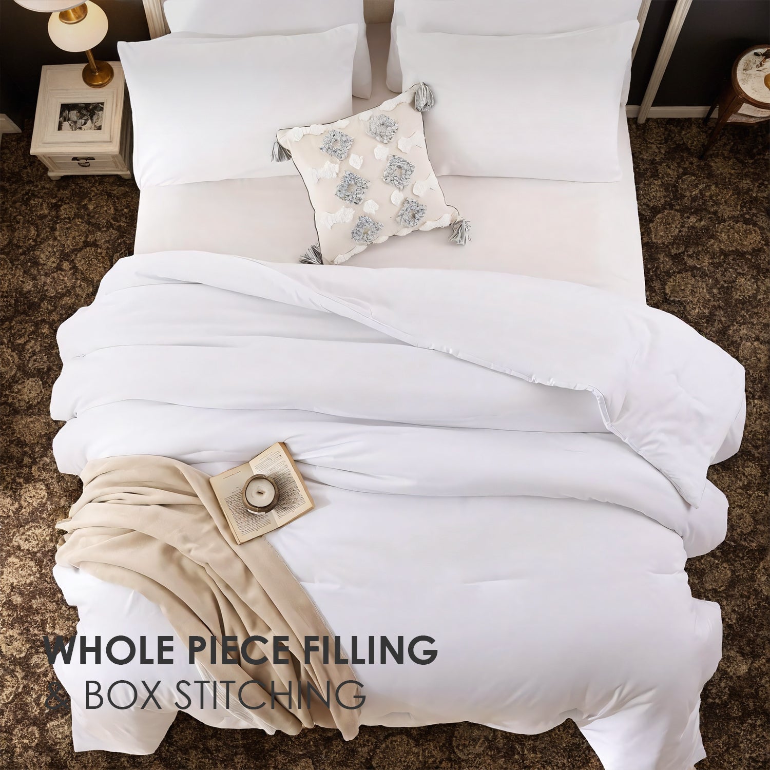 HKM-958291 Brushed Polyester Single Quilt - Soft Microfiber Filling for All-Season Comfort