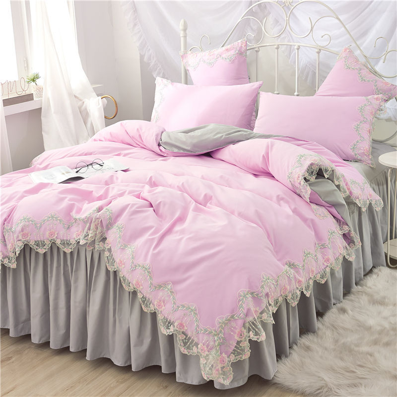 HKM-958291 Elegant Four-Piece Polyester Bedding Set in Various Styles and Colors