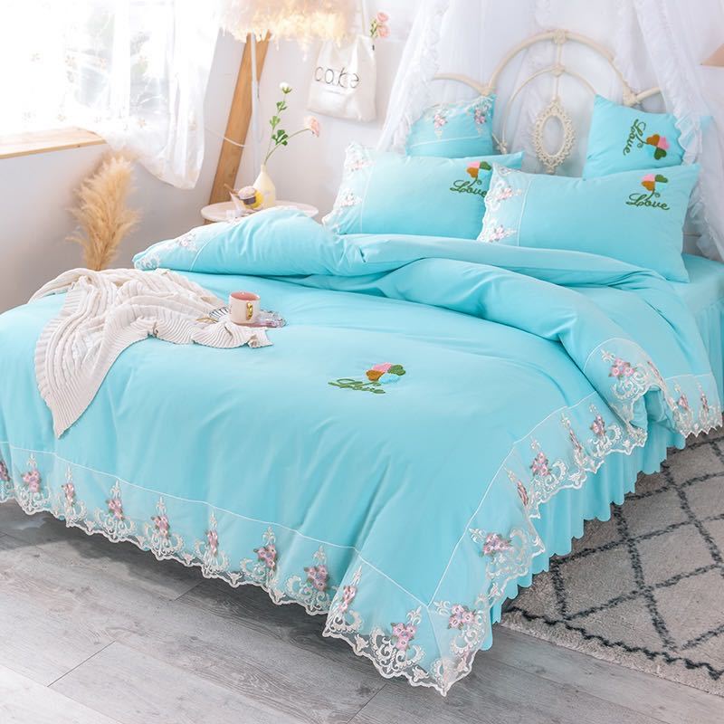 HKM-958291 Elegant Four-Piece Polyester Bedding Set in Various Styles and Colors