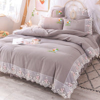 HKM-958291 Elegant Four-Piece Polyester Bedding Set in Various Styles and Colors