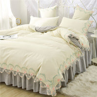 HKM-958291 Elegant Four-Piece Polyester Bedding Set in Various Styles and Colors