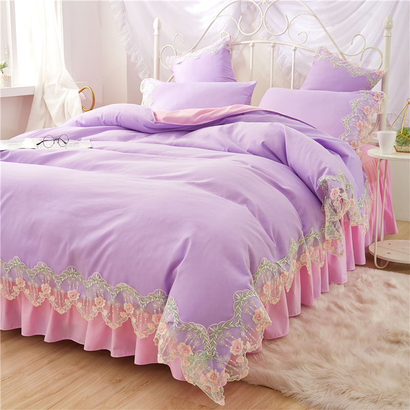 HKM-958291 Elegant Four-Piece Polyester Bedding Set in Various Styles and Colors
