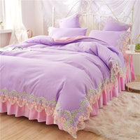 HKM-958291 Elegant Four-Piece Polyester Bedding Set in Various Styles and Colors