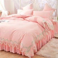 HKM-958291 Elegant Four-Piece Polyester Bedding Set in Various Styles and Colors