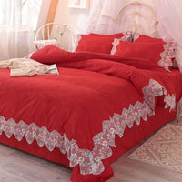 HKM-958291 Elegant Four-Piece Polyester Bedding Set in Various Styles and Colors