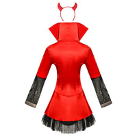 HKM-958419 Long Sleeve Red and Black Demon Costume for Anime Role-Playing, Women's Sizes S-XL