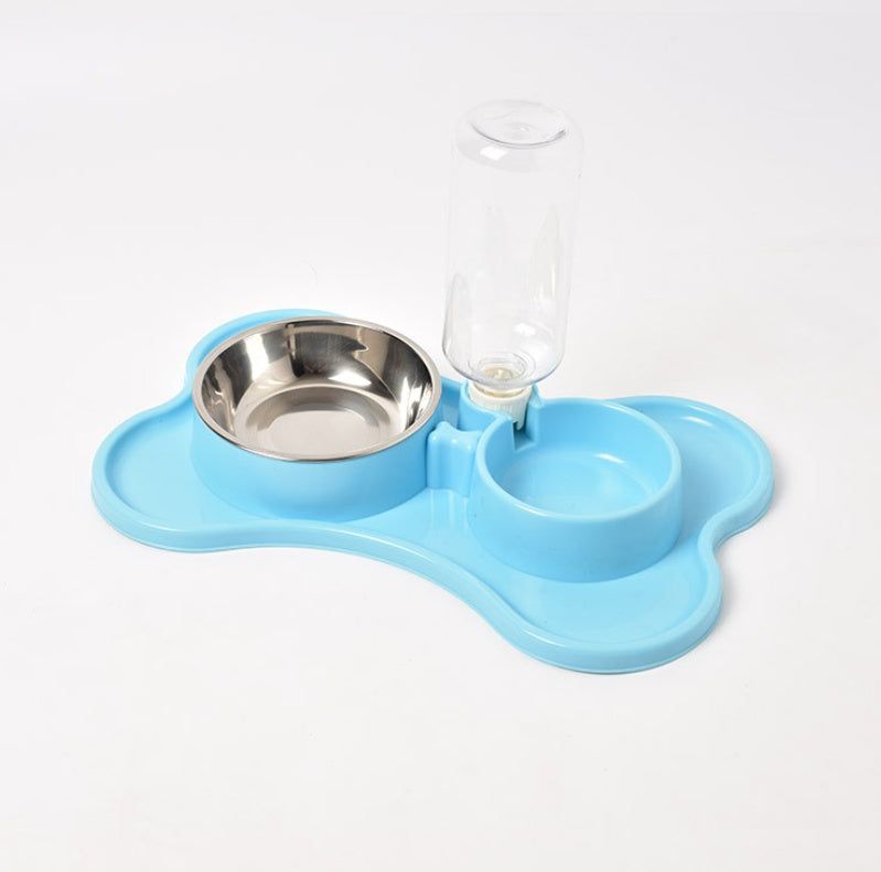 HKM-958483 Automatic Double Bowl Water and Food Dispensing System for Dogs - Plastic, 36x23x20.5cm