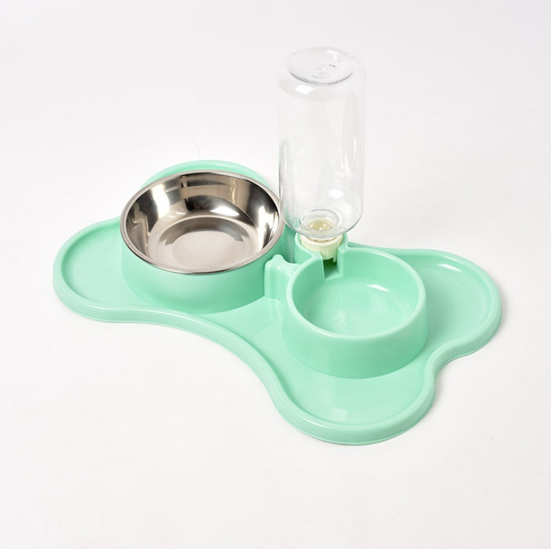 HKM-958483 Automatic Double Bowl Water and Food Dispensing System for Dogs - Plastic, 36x23x20.5cm