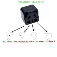 HKM-958483 Universal 5-Output International Power Plug Adapter with Grounding - 110-250V, Rated 13A, White/Black