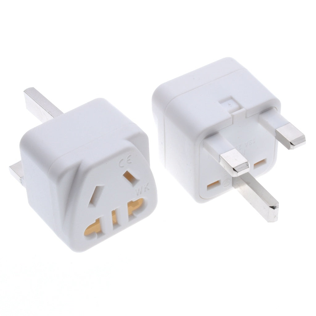 HKM-958483 Universal 5-Output International Power Plug Adapter with Grounding - 110-250V, Rated 13A, White/Black