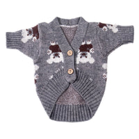 HKM-958547 Cozy Casual Sweater for Small Dogs in Red and Brown, Sizes S to XXL