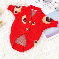 HKM-958547 Cozy Casual Sweater for Small Dogs in Red and Brown, Sizes S to XXL