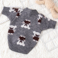 HKM-958547 Cozy Casual Sweater for Small Dogs in Red and Brown, Sizes S to XXL