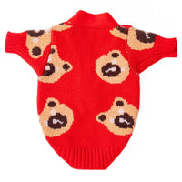 HKM-958547 Cozy Casual Sweater for Small Dogs in Red and Brown, Sizes S to XXL
