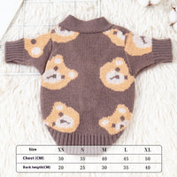 HKM-958547 Cozy Casual Sweater for Small Dogs in Red and Brown, Sizes S to XXL