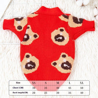 HKM-958547 Cozy Casual Sweater for Small Dogs in Red and Brown, Sizes S to XXL