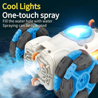 HKM-958547 Remote Control Spraying Rocket Stunt Car for Indoor and Outdoor Fun, 2.4GHz RC Spinning Vehicle, Ages 8 & Up