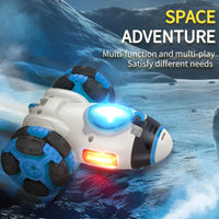 HKM-958547 Remote Control Spraying Rocket Stunt Car for Indoor and Outdoor Fun, 2.4GHz RC Spinning Vehicle, Ages 8 & Up