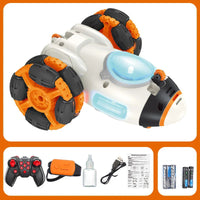HKM-958547 Remote Control Spraying Rocket Stunt Car for Indoor and Outdoor Fun, 2.4GHz RC Spinning Vehicle, Ages 8 & Up