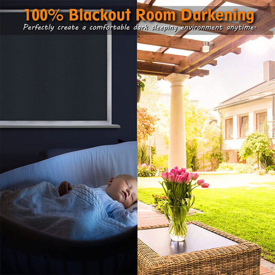 HKM-958675 Portable Blackout Blind - Thermal Insulated Stick-On Curtain for Home and Travel