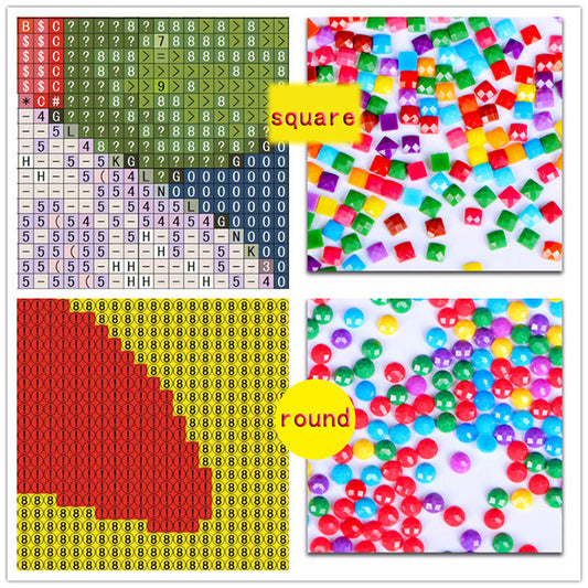 KTX-958803 Two Parrots 5D Diamond Painting Kit - 30x30cm Round/Square Diamond Art for Home Décor