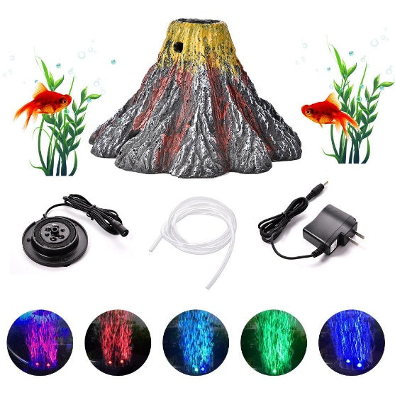 HKM-958803 Volcanic Landscape Aquarium Ornament for Creative Fish Tank Decor