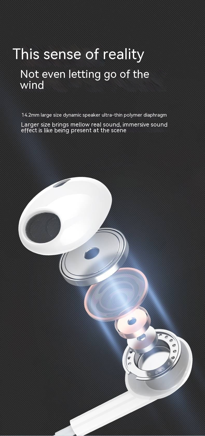HKM-958867 Type-C Wired Semi-in-ear Stereo Earphones with Microphone