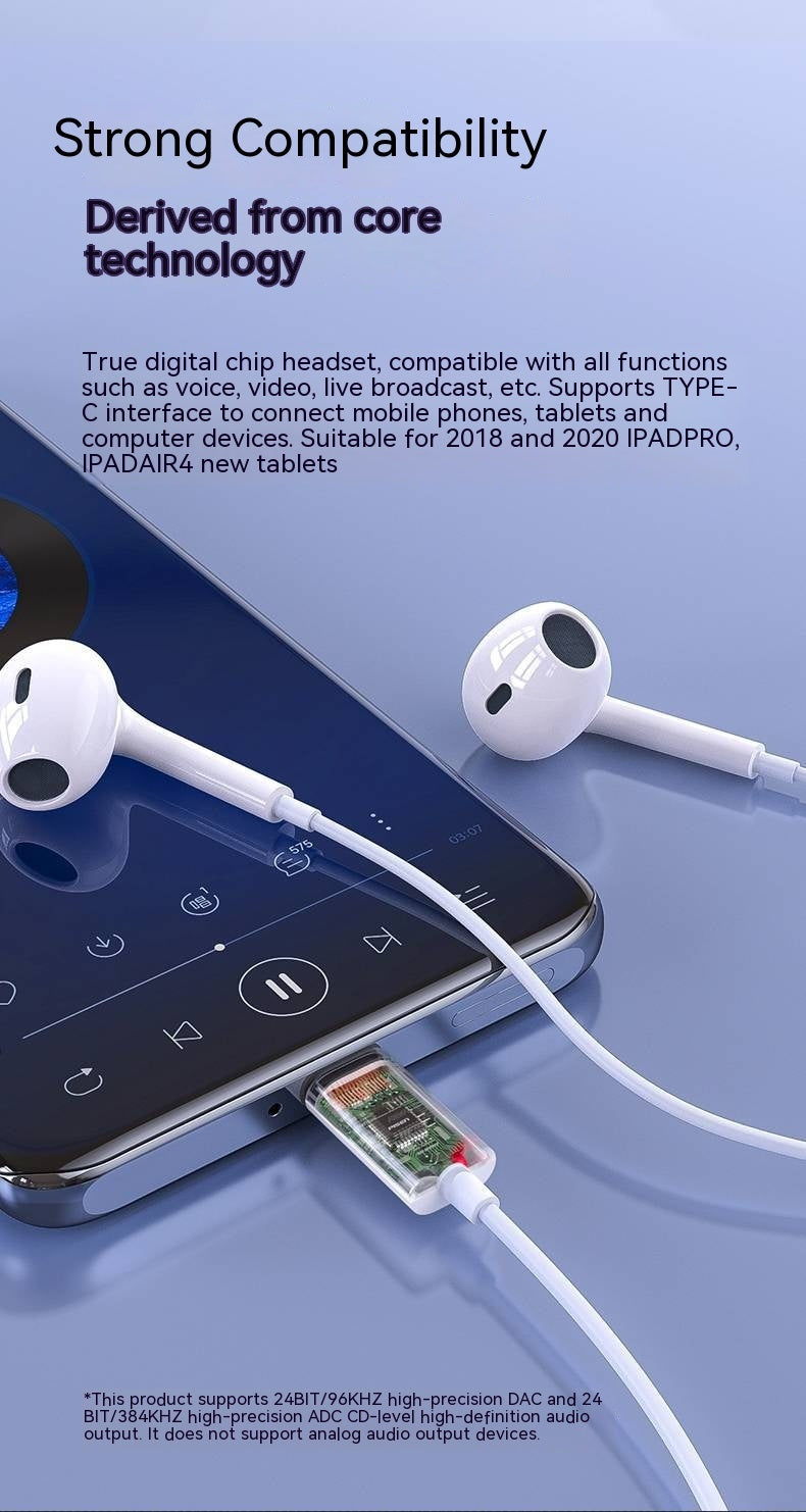 HKM-958867 Type-C Wired Semi-in-ear Stereo Earphones with Microphone