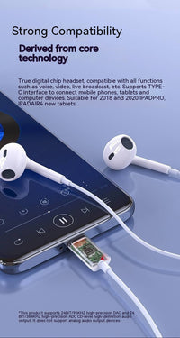 HKM-958867 Type-C Wired Semi-in-ear Stereo Earphones with Microphone