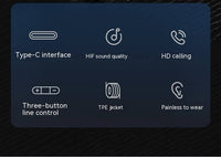 HKM-958867 Type-C Wired Semi-in-ear Stereo Earphones with Microphone