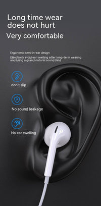 HKM-958867 Type-C Wired Semi-in-ear Stereo Earphones with Microphone
