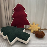 HKM-958931 Geometric Pattern Cotton Pine Tree Plush Pillow for Home Decoration and Sofa Support