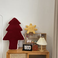 HKM-958931 Geometric Pattern Cotton Pine Tree Plush Pillow for Home Decoration and Sofa Support