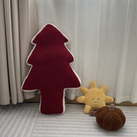 HKM-958931 Geometric Pattern Cotton Pine Tree Plush Pillow for Home Decoration and Sofa Support