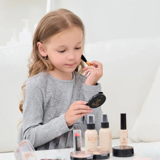 Children's Washable Makeup Set for Pretend Play - Toddler and Kids Cosmetic Toy Box