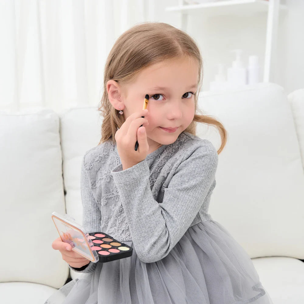 Children's Washable Makeup Set for Pretend Play - Toddler and Kids Cosmetic Toy Box