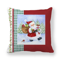 HKM-959187 Cartoon Peach Skin Pillowcase for Christmas - 45x45cm Cushion Cover