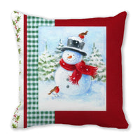 HKM-959187 Cartoon Peach Skin Pillowcase for Christmas - 45x45cm Cushion Cover
