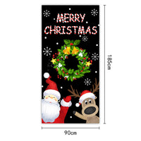 HKM-959251 Christmas Outdoor Curtain Flag with Puppy Design, Polyester Door Hanging Cloth