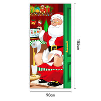 HKM-959251 Christmas Outdoor Curtain Flag with Puppy Design, Polyester Door Hanging Cloth