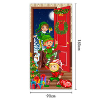 HKM-959251 Christmas Outdoor Curtain Flag with Puppy Design, Polyester Door Hanging Cloth
