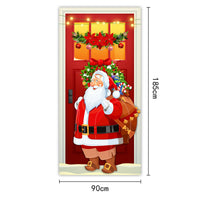 HKM-959251 Christmas Outdoor Curtain Flag with Puppy Design, Polyester Door Hanging Cloth