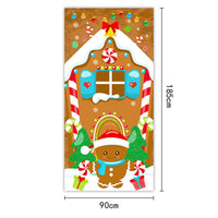 HKM-959251 Christmas Outdoor Curtain Flag with Puppy Design, Polyester Door Hanging Cloth