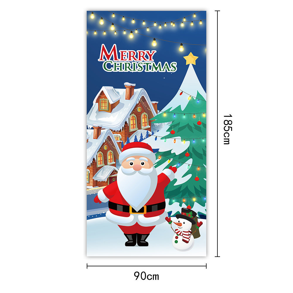 HKM-959251 Christmas Outdoor Curtain Flag with Puppy Design, Polyester Door Hanging Cloth