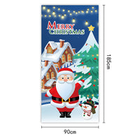 HKM-959251 Christmas Outdoor Curtain Flag with Puppy Design, Polyester Door Hanging Cloth