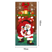 HKM-959251 Christmas Outdoor Curtain Flag with Puppy Design, Polyester Door Hanging Cloth